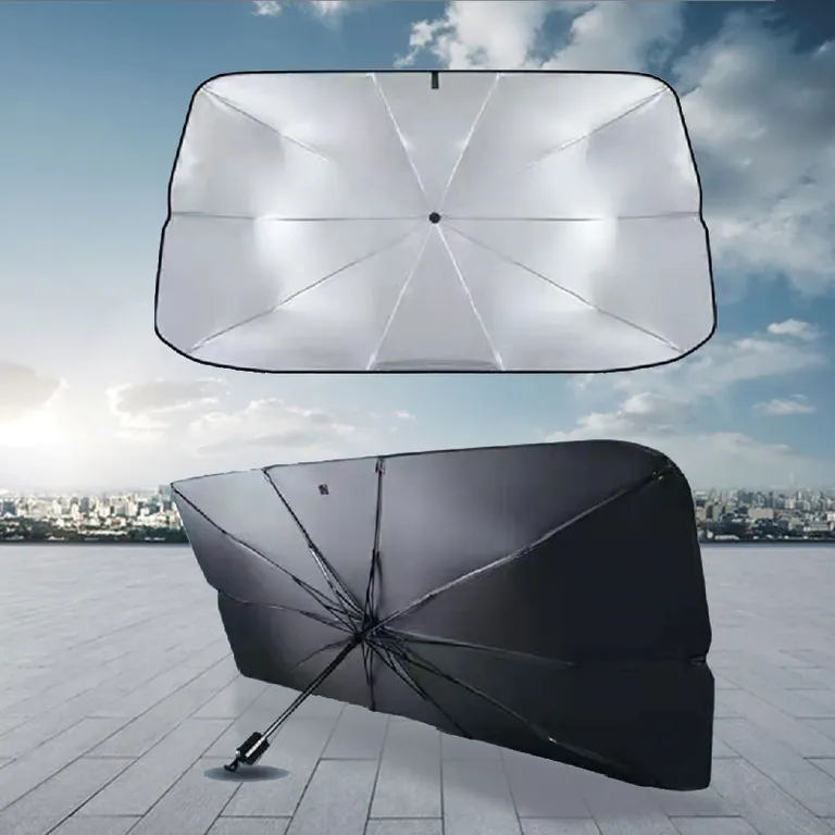 New Portable Folding Sunscreen Heat Insulation car umbrella، الصورة 1