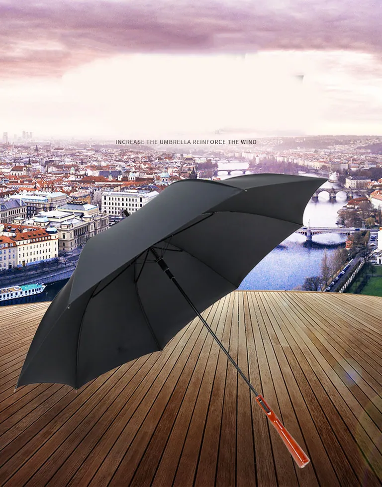 Lotuis Brand 23" Umbrella with Semi Open Leaf Gun Handle Umbrella Straight Pole for Wind Sun Rain Umbrella، صورة تفصيلية 8