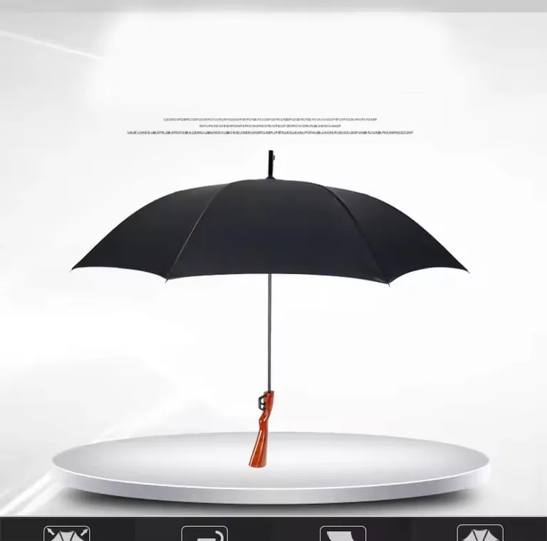 Lotuis Brand 23" Umbrella with Semi Open Leaf Gun Handle Umbrella Straight Pole for Wind Sun Rain Umbrella، الصورة 1