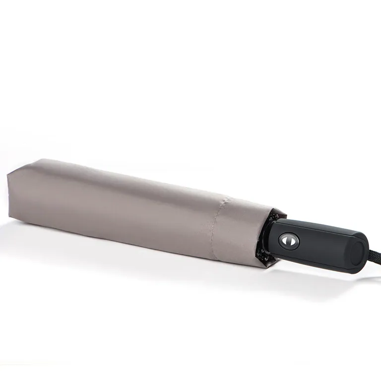 High quality custom pongee fabric 3fold umbrella promotional rain umbrella cheap folding umbrella gray,第 1 张图片