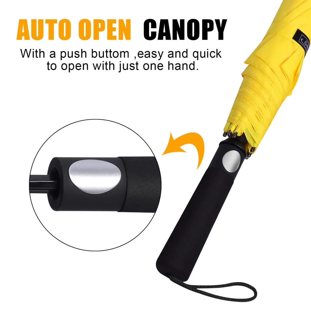 custom logo umbrella auto open manual close 2 folding golf umbrella,细节图 4
