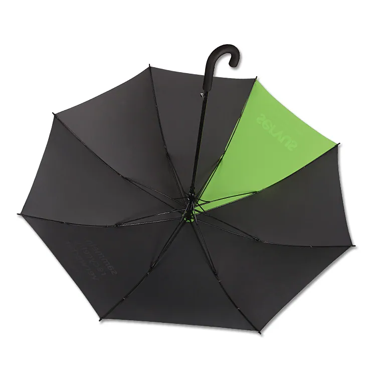EVA Gift Handle Curved Fiberglass Frame Green Umbrella Gift Umbrella, detail 2