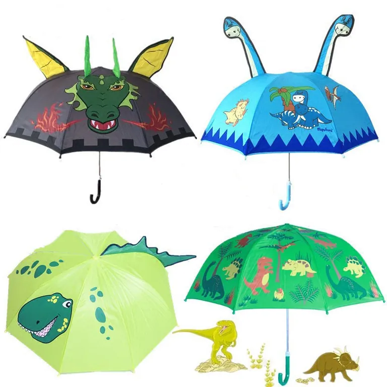 Lotus Popular Custom cartoon dinosaur Print Outdoor Use Animal Shape Child Rain Umbrella for Kids, Bild 1