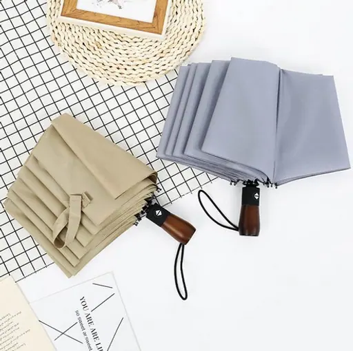 Promotion custom compact automatic 3 folding umbrella, detail 5