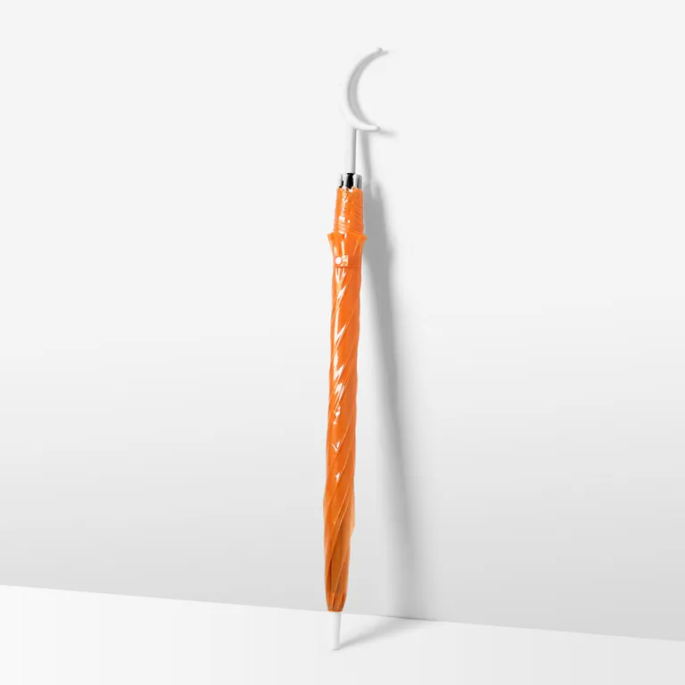 Disposable automatic colorful Moon Handle Straight POE transparent Clear Umbrella,第 1 张图片