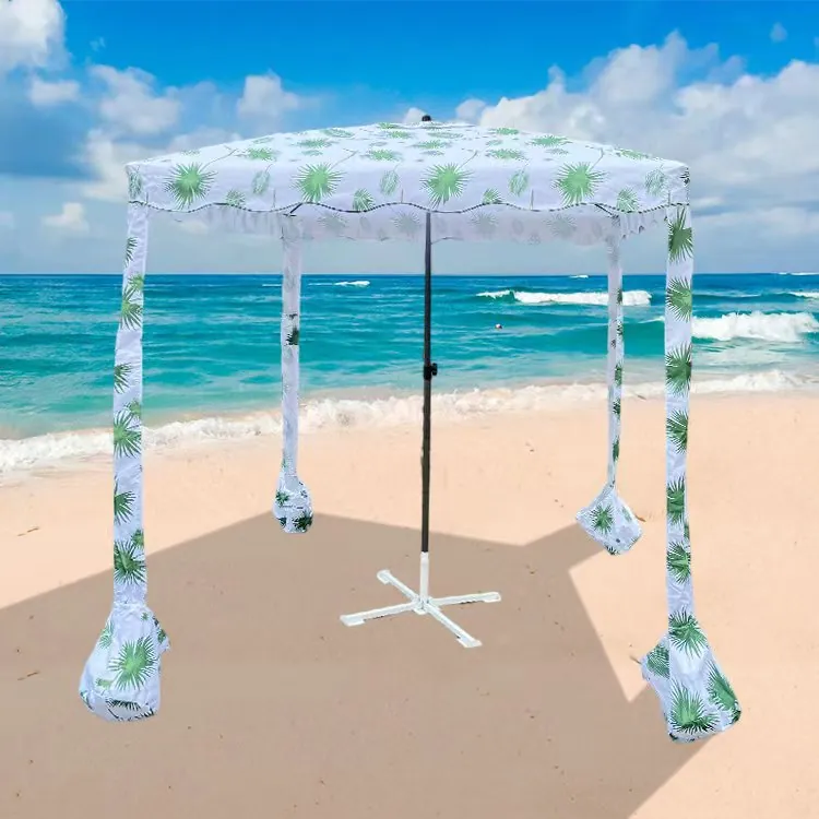 Customized Design Wholesale Portable Square Windproof Custom Printed Pop Up Outdoor Beach Cabana، الصورة 1