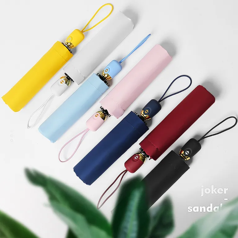 Custom auto open 3 fold umbrella with logo print Uv protection coating umbrella OEM factory,细节图 3