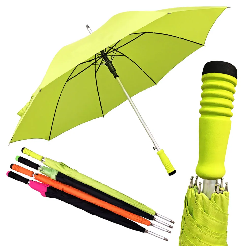 Aluminum Shaft Light Golf Advertising Promotion Match Color Handle Straight Umbrella, detail 3