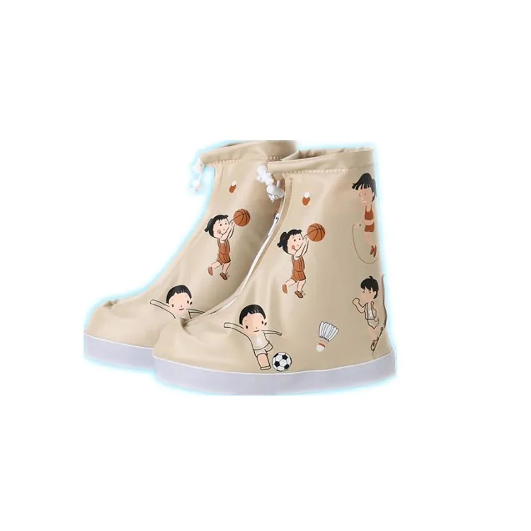 Fun Printed Kids cartoons PVC printed rain shoes boots cover، صورة تفصيلية 3