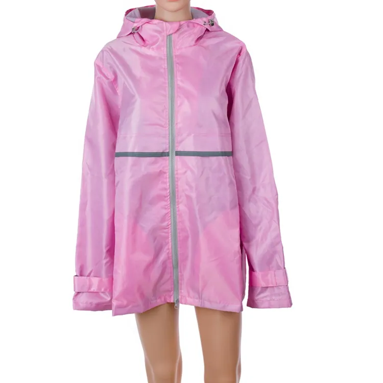 Wholesale high quality waterproof colorful worker Manufacturer's Ladies Full Zip Hooded Rain Coat، الصورة 1