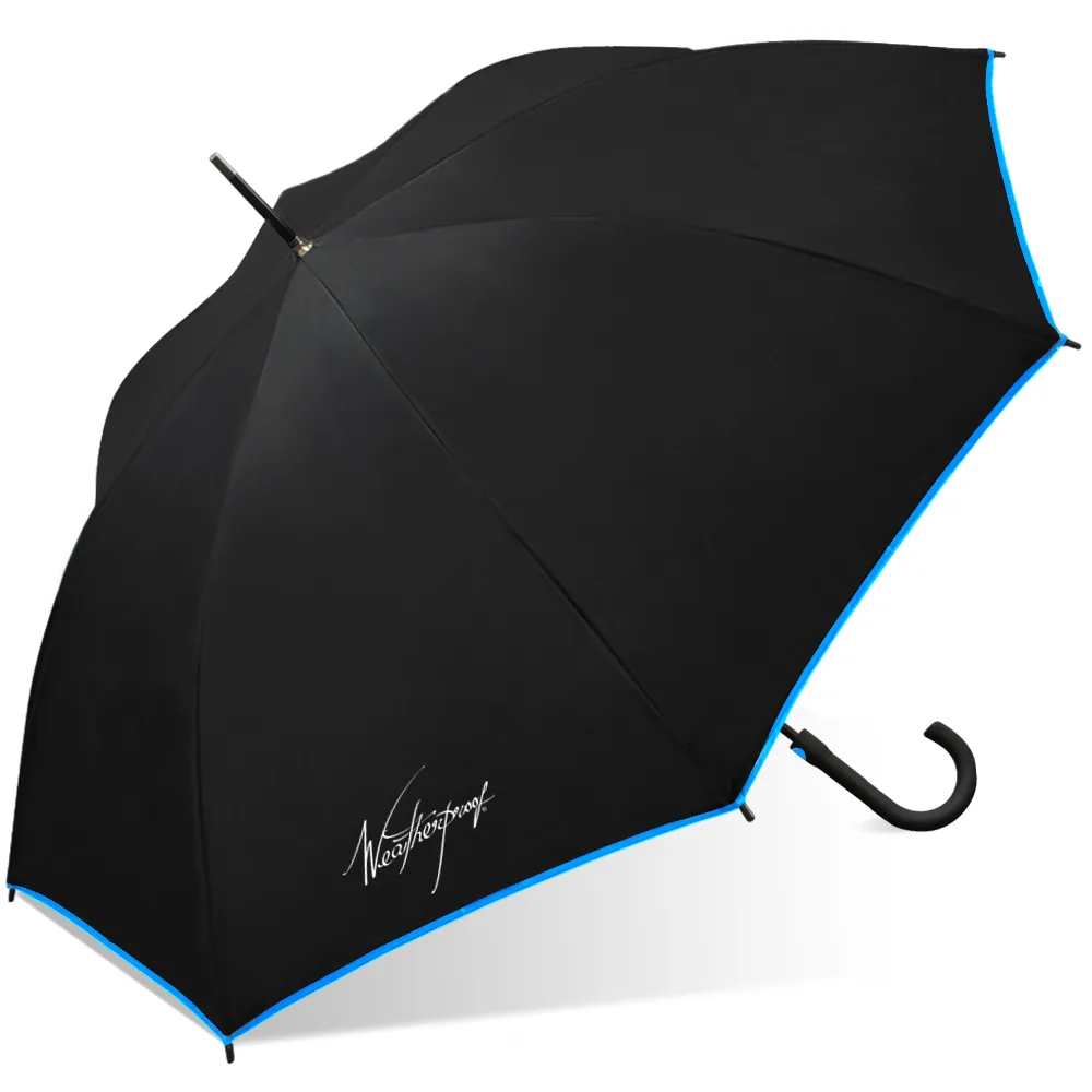 30inch Auto Open Match Color Fiberglass Windproof Frame Plastic Rubber Hanlde Golf Umbrella, detail 3