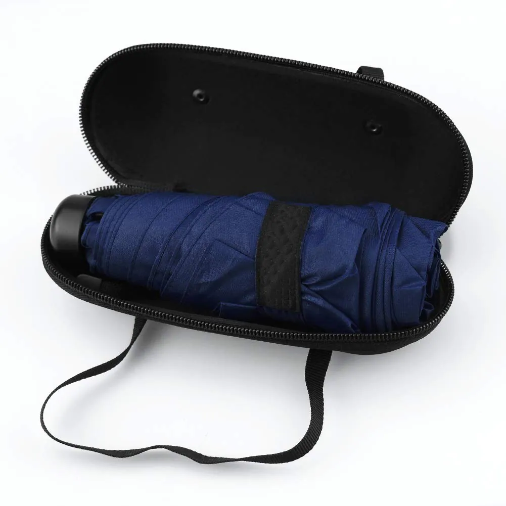 2019 Promotional 19" 6k Light Compact Manual Small Mini 5 Folding Travel Umbrella with Case, detail 3