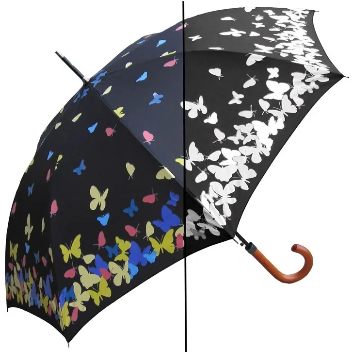 Custom Logo Ladies Sun Protection Black Compact Automatic Open Close 3 Folding Umbrella, detail 1