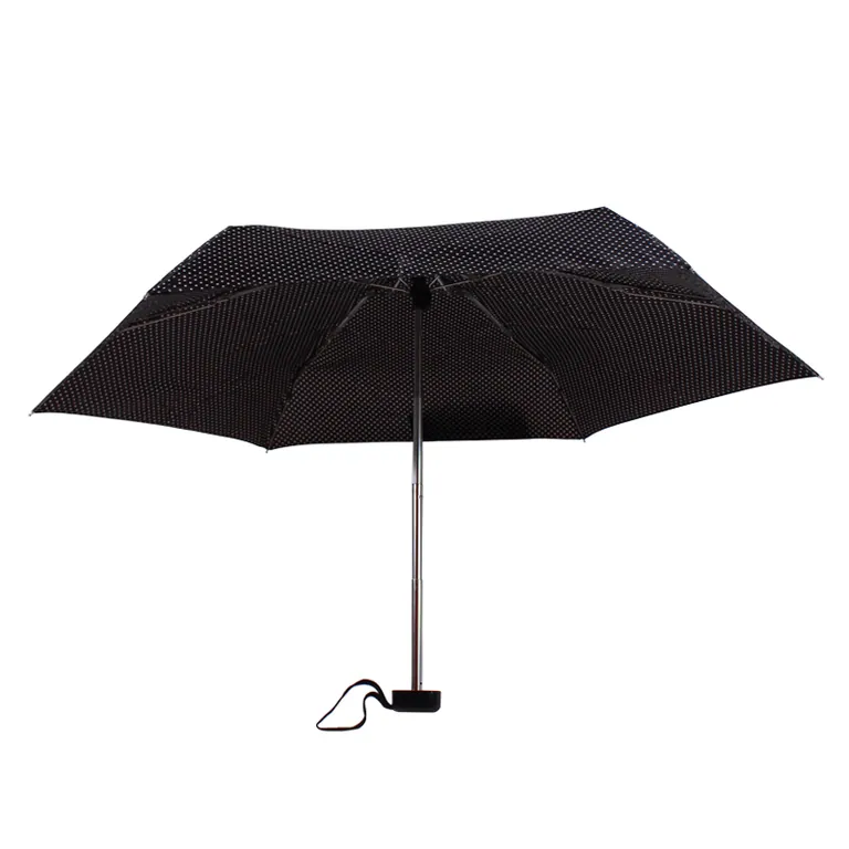 2019 Fashion Design Coffee Polka Dot Pattern Super Mini 5 Fold Umbrella Gift Set for Lady، صورة تفصيلية 2