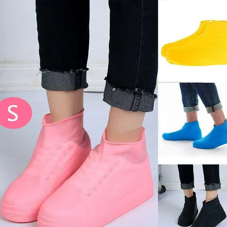 High quality PVC Outdoor rainy waterproof shoes cover rain anti-slip thick wear-resistant silicone adult children rain boots, image 1