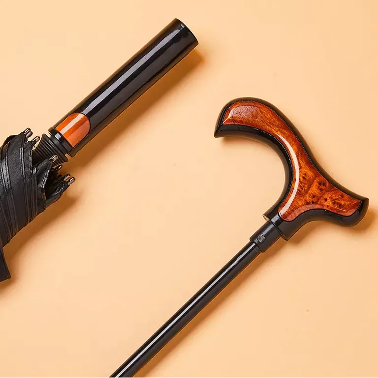 Straight Windproof Umbrella with Walking Stick، صورة تفصيلية 3