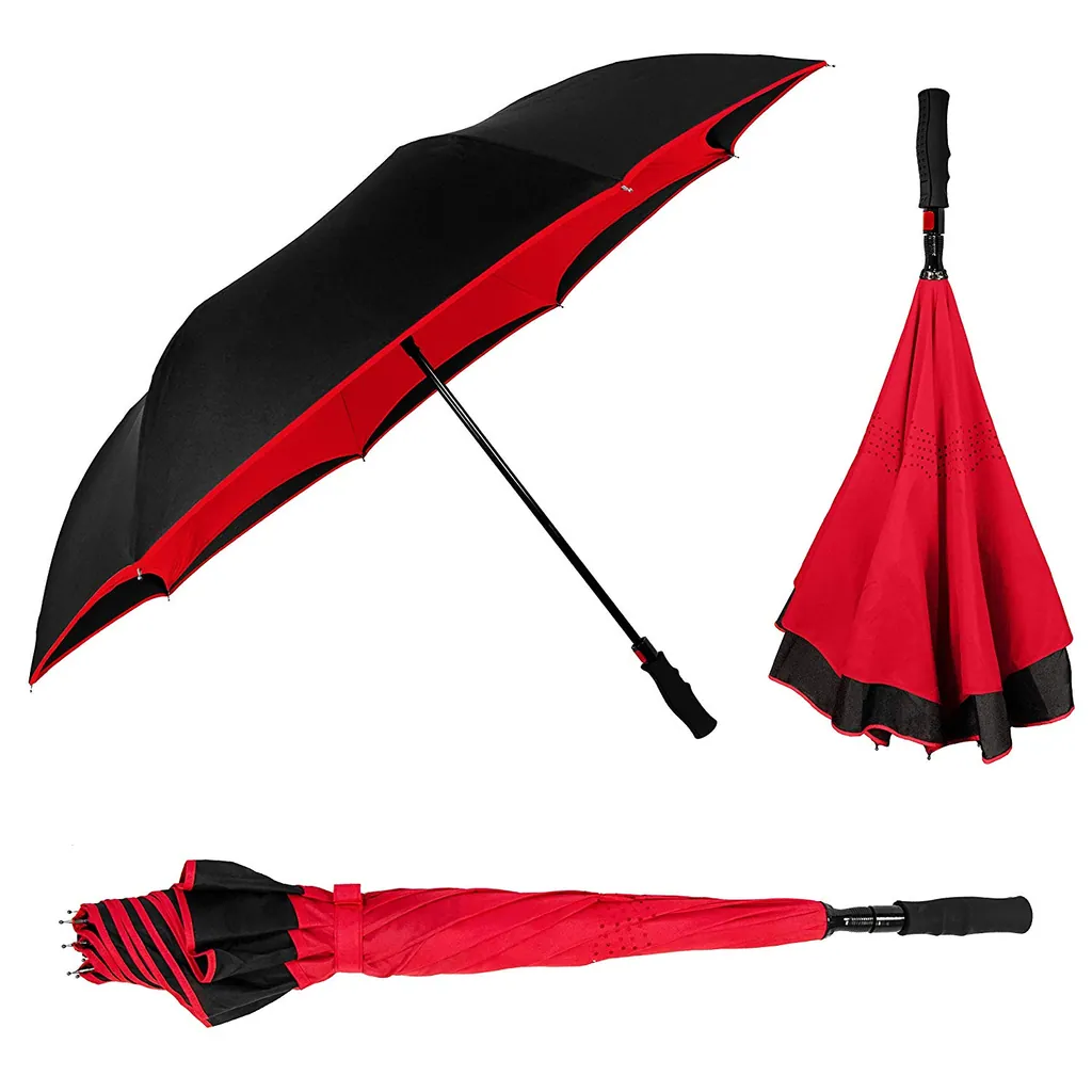 Wholesale Auto Open Inversa Large Inverted Double Layered Reinforced Canopy Windproof Umbrella,细节图 4