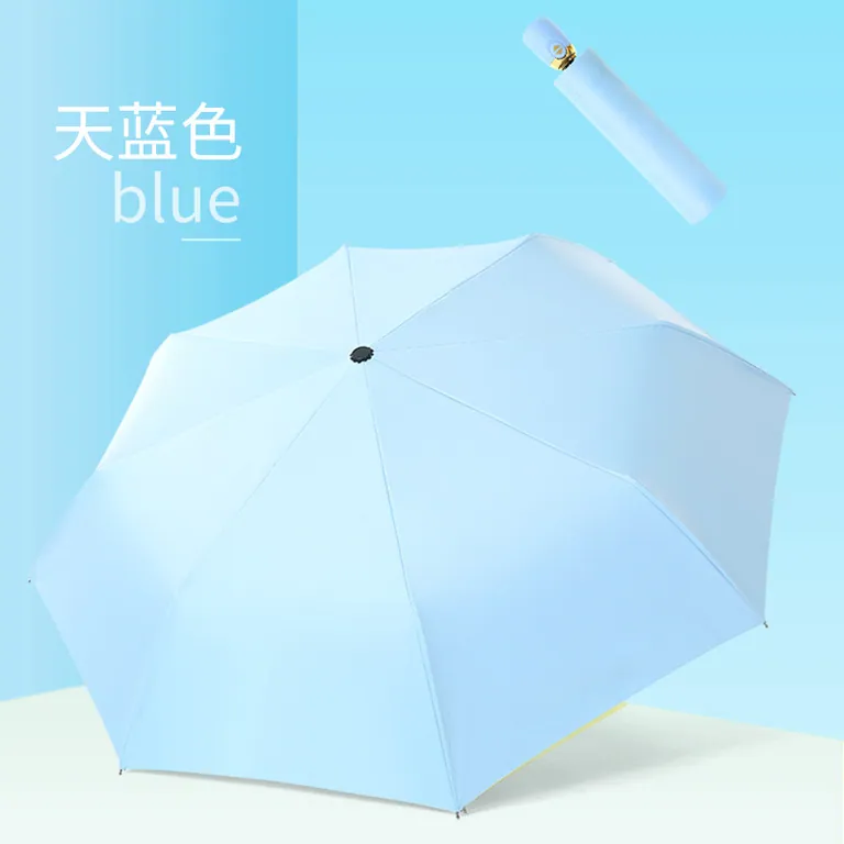 Custom auto open 3 fold umbrella with logo print Uv protection coating umbrella factory High quality, image 1