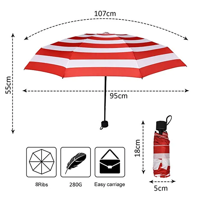 Promotional 3 folding umbrella manual open lightweight portable fold umbrella، صورة تفصيلية 3