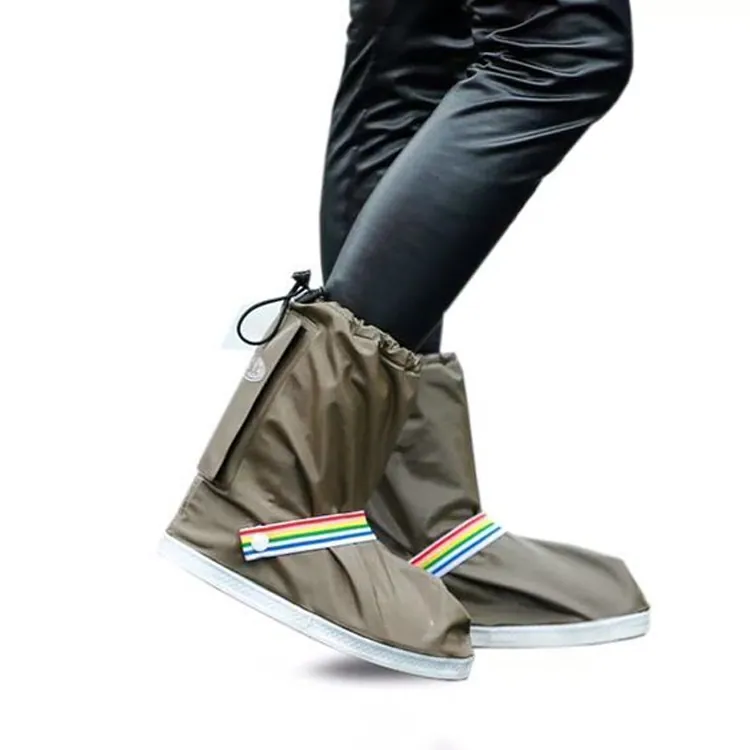 Wholesale high quality waterproof lady's new fashion design rainbow plastic rain shoes cover، صورة تفصيلية 3