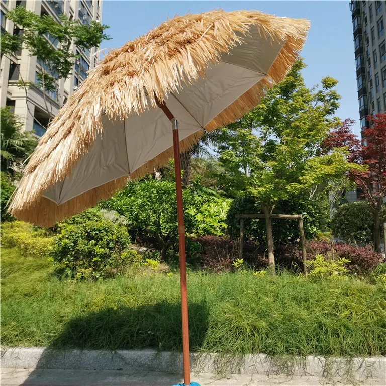 Straw Umbrella with 8 Ribs Steel Pole، الصورة 1