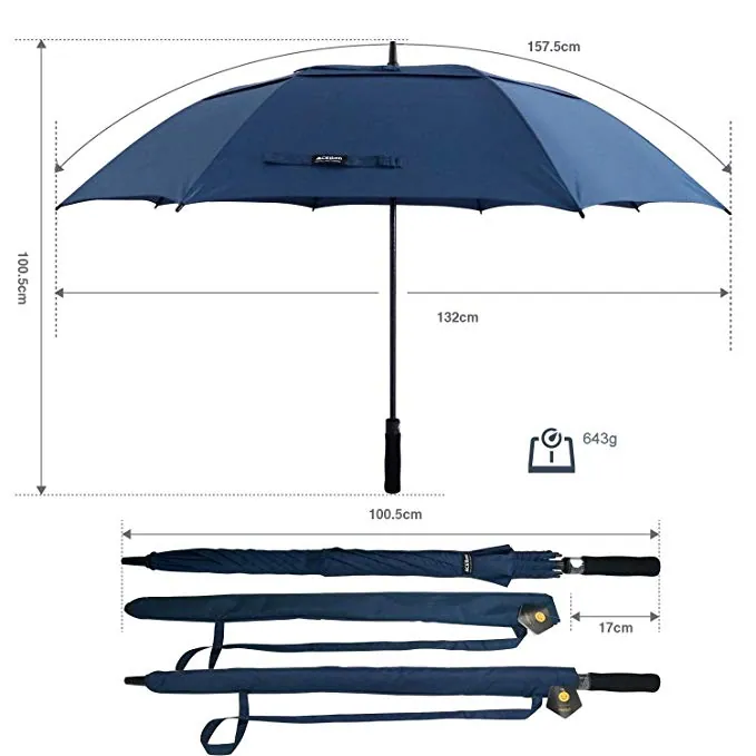Top Quality Large Size 60 Inch Cheap Custom Logo Print Golf Umbrella for Family, detail 5