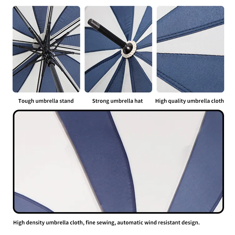 Magnolia Flower Hook Handle Umbrella، صورة تفصيلية 5