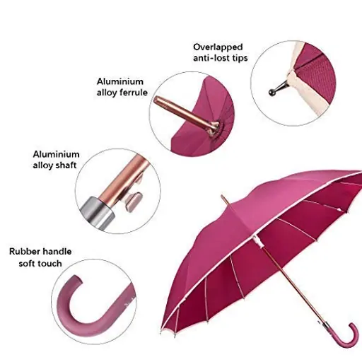 Shaoxing umbrella factory high quality 25inch 12ribs auto open straight umbrella, detail 2