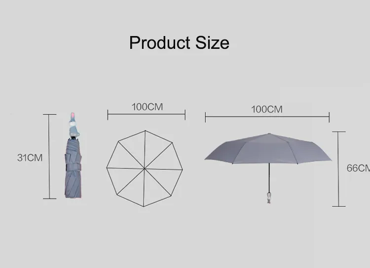 3 Folding Umbrella with Special Handle، صورة تفصيلية 4