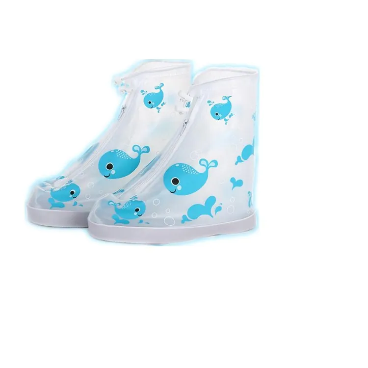 Fun Printed Kids cartoons PVC printed rain shoes boots cover، الصورة 1