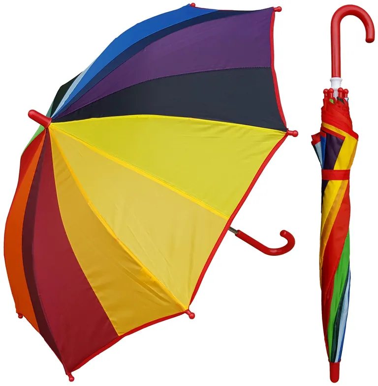 15 inch rainbow color plastic handle promotional children shade umbrella, image 1