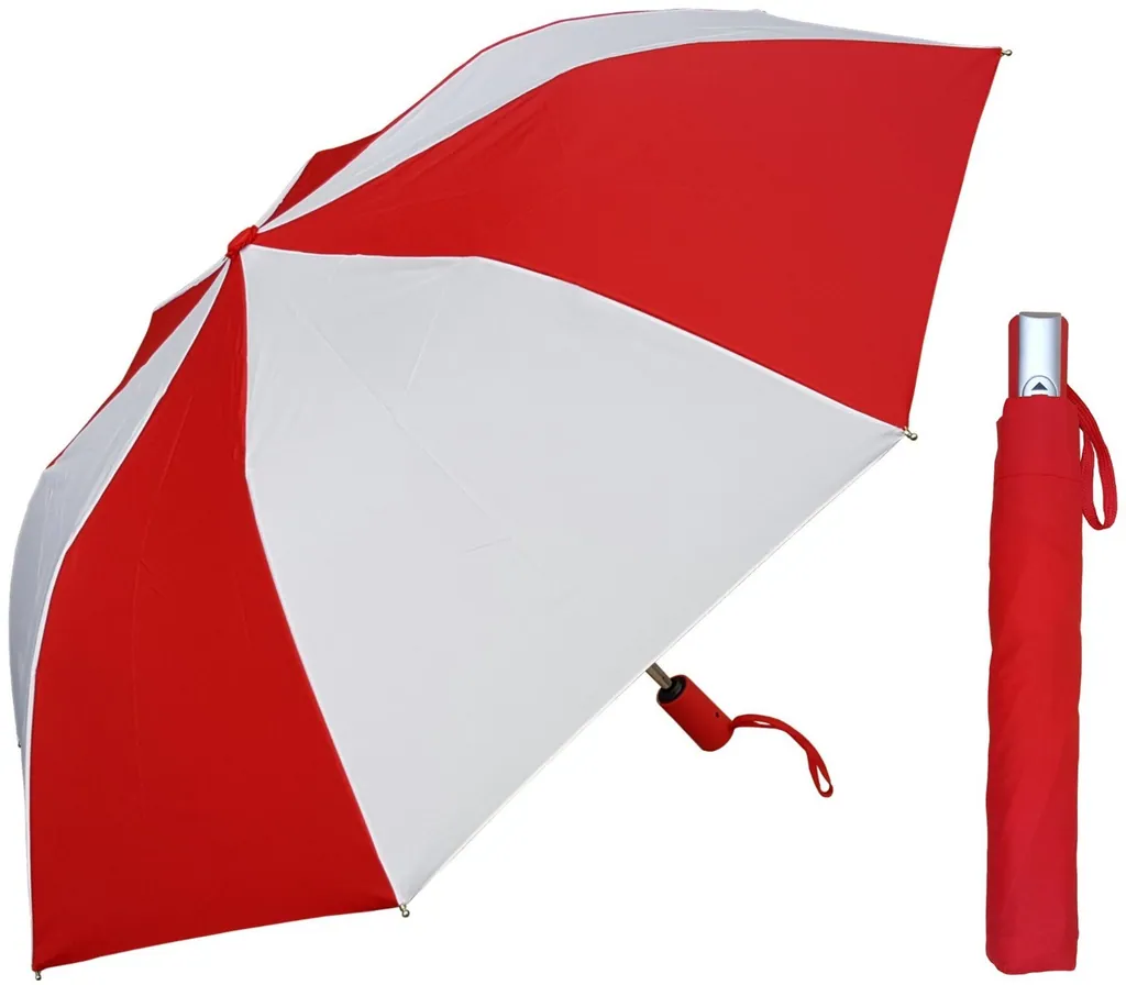 3 Fold Full Open Match Color Rubber Handle Gift Umbrella, detail 1