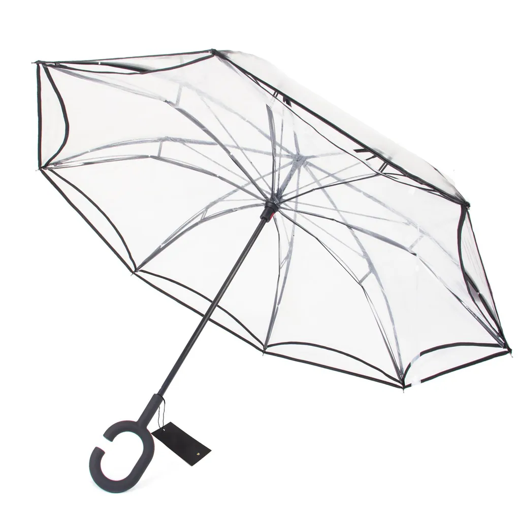 High Quality Double Layer Inverted Cars Rain Outdoor POE Reverse Umbrella with C-Shaped Handle, detail 1