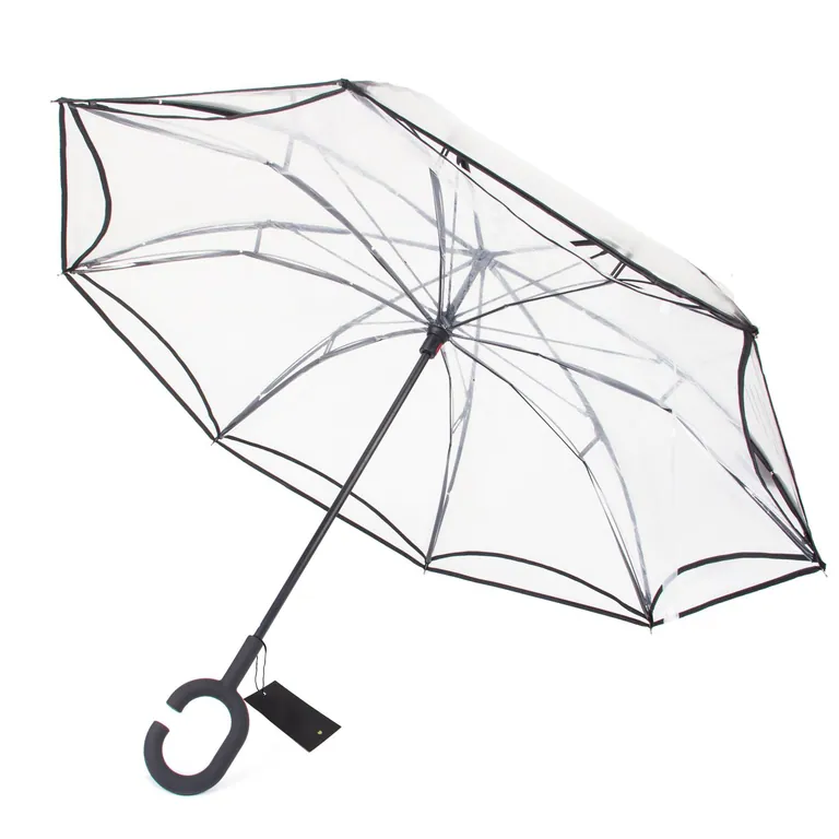 High Quality Double Layer Inverted Cars Rain Outdoor POE Reverse Umbrella with C-Shaped Handle, image 1