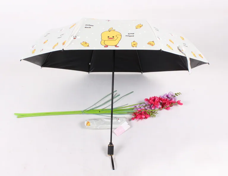 2020 Hot sale high quality custom pongee fabric 3fold umbrella promotional rain umbrella manual open，细节图 4