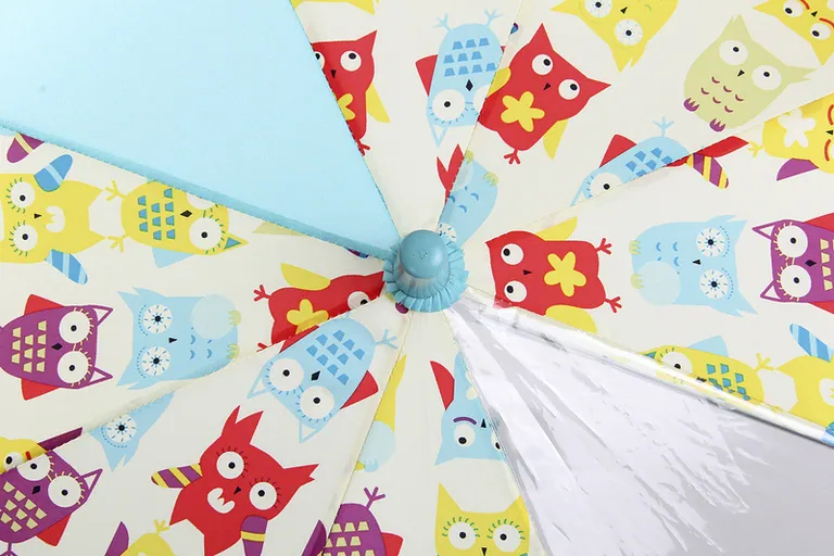 Lotus Nordic Style Cute Owl Cartoon Reflective Sunshade Automatic Children's Umbrella in Rainy Day، صورة تفصيلية 5
