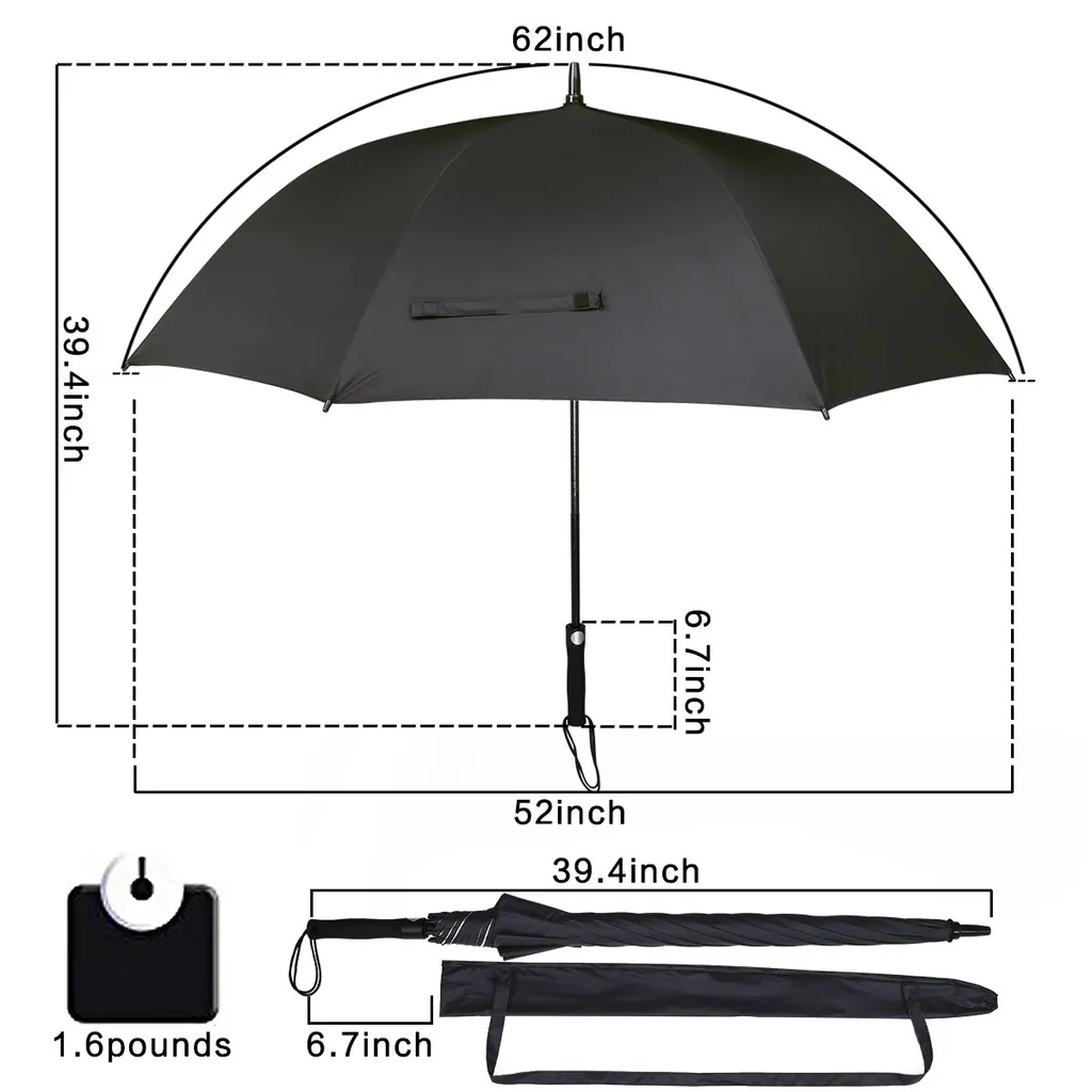 High Quality 27 inch 30 inch auto open straight golf umbrella with logo prints for sale, detail 2