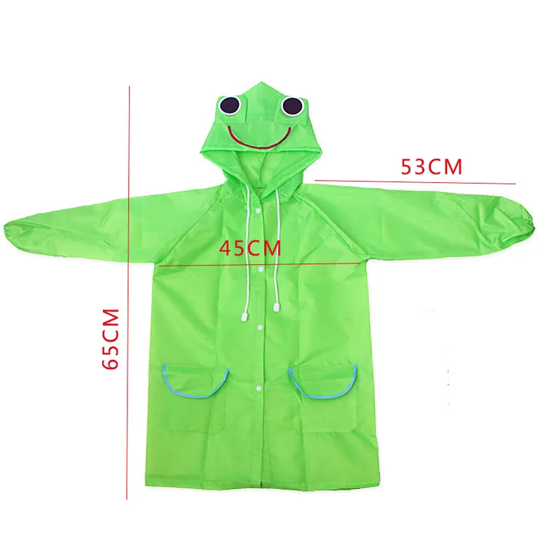 Japan style five colors EVA waterproof cute rain coats poncho for girls boys, detail 4