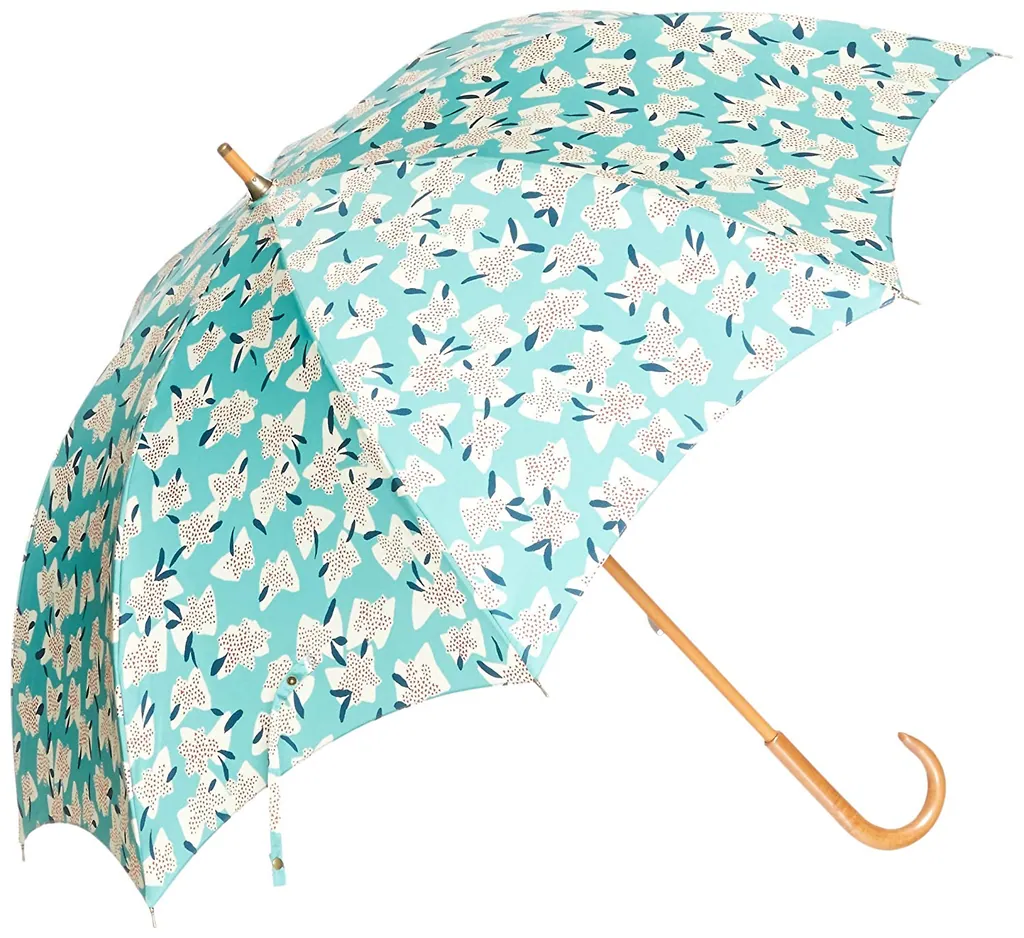 23Inch*8k Flower Print Waterproof Windproof Frame Wooden Shaft Lady Umbrella, detail 3