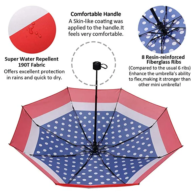 Customized design printing manual folding 95cm 8ribs umbrella with logo printing، صورة تفصيلية 2