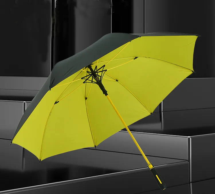 LOTUS Stock Fiberglass Automatic Golf Double-layer Umbrella Oversize Straight Umbrella for Advertising Umbrella، صورة تفصيلية 1