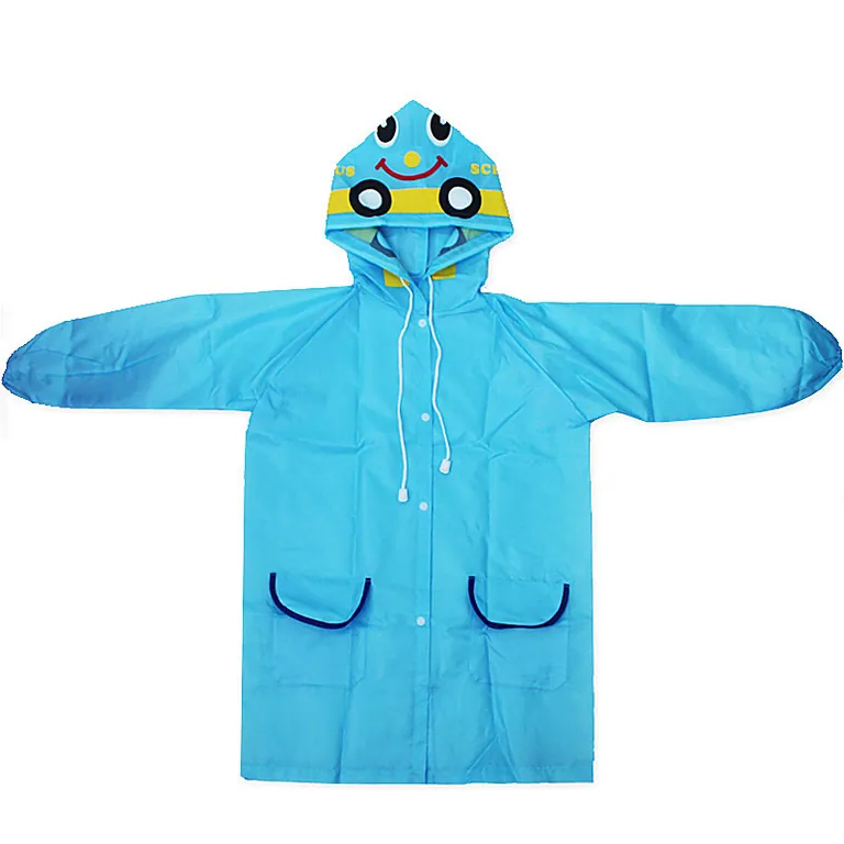 Japan style five colors EVA waterproof cute rain coats poncho for girls boys, detail 3