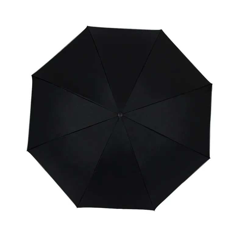 High Quality Custom Windproof Double Layer Inside Out Reverse Inverted Black Umbrella with reflective border, detail 5