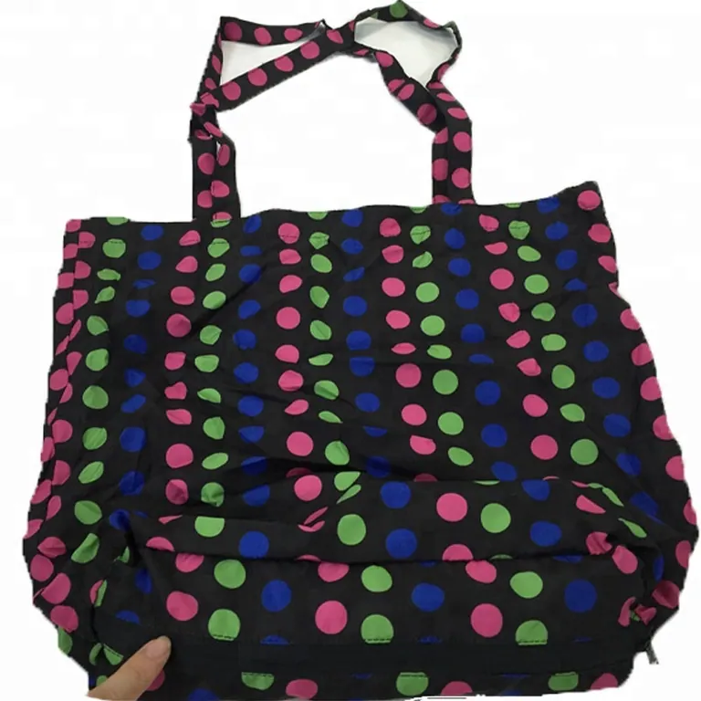 Shopping Bag Points Print Fold Umbrella For Lady, detail 5