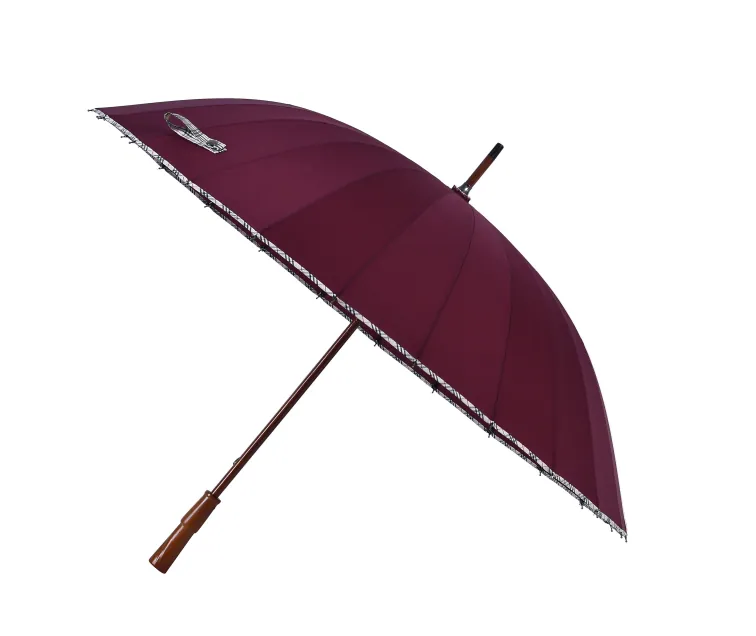 Superwindproof 24k hotsales china wooden umbrella with customized logo, detail 2