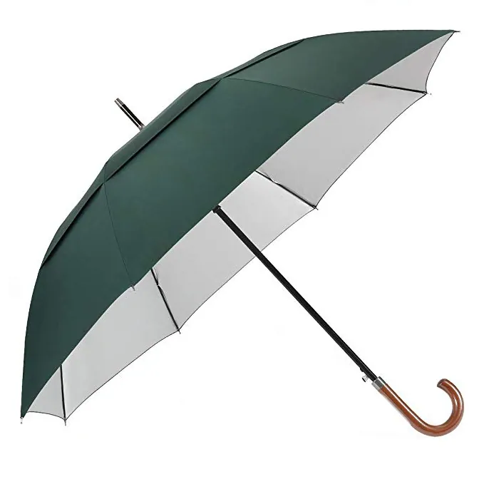 High Quality Large 54/62inch Auto Open UV Sun Protection Double Canopy Vented Windproof Classic Stick Umbrella, image 1