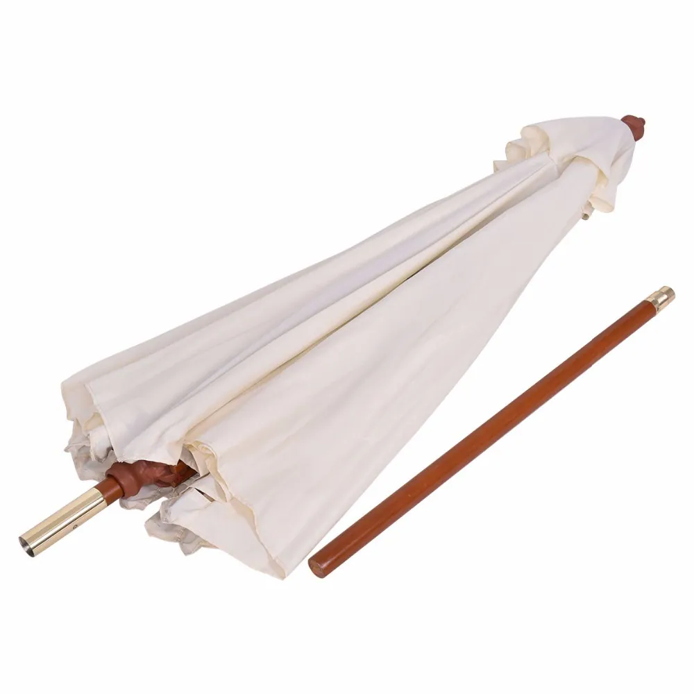 9ft Adjustable Wooden Garden Umbrella، صورة تفصيلية 3