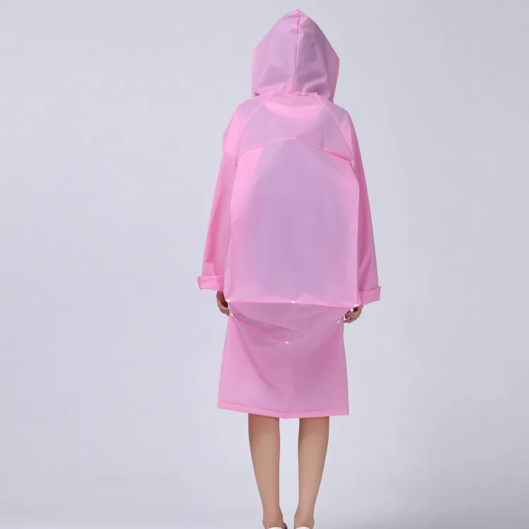 Fashion EVA Men And Women Poncho Jacket With Hood Ladies Waterproof Long Translucent Raincoat Adults Outdoor Rain Coat, Detail 4