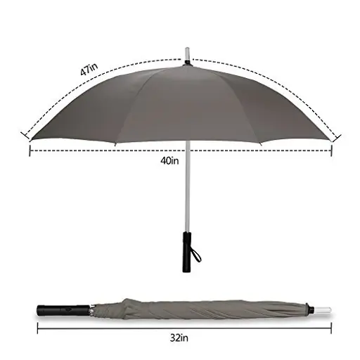 Wholesale Custom 23Inch 8Ribs 7 Color Changing on Shaft LED Straight Umbrella, detail 3