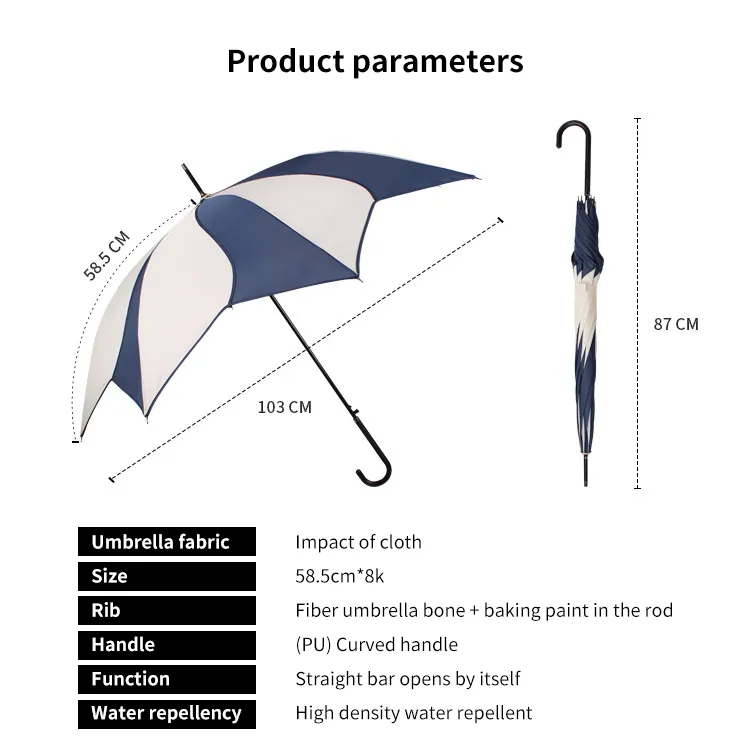 Magnolia Flower Hook Handle Umbrella، صورة تفصيلية 3